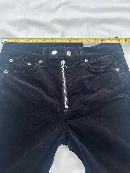 Rag & Bone Black Dojo Velvet Pant 27 - Picture 9 of 16